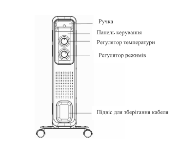 Metier Радіатор масляний 1500Вт, 7 секцій, 3 реж.роботи, термостат OR1500-7 фото