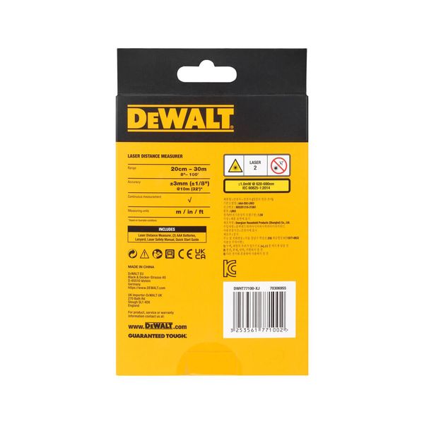 Далекомір лазерний DeWALT DWHT77100 DWHT77100 фото