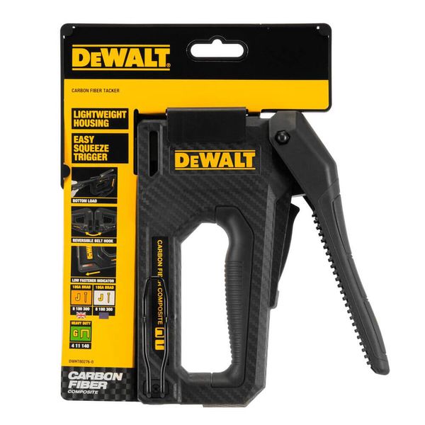 Степлер CARBON FIBRE для скоб типу G 6-14мм, цвяхів типу J 12, 15мм DeWALT DWHT80276-0 DWHT80276-0 фото